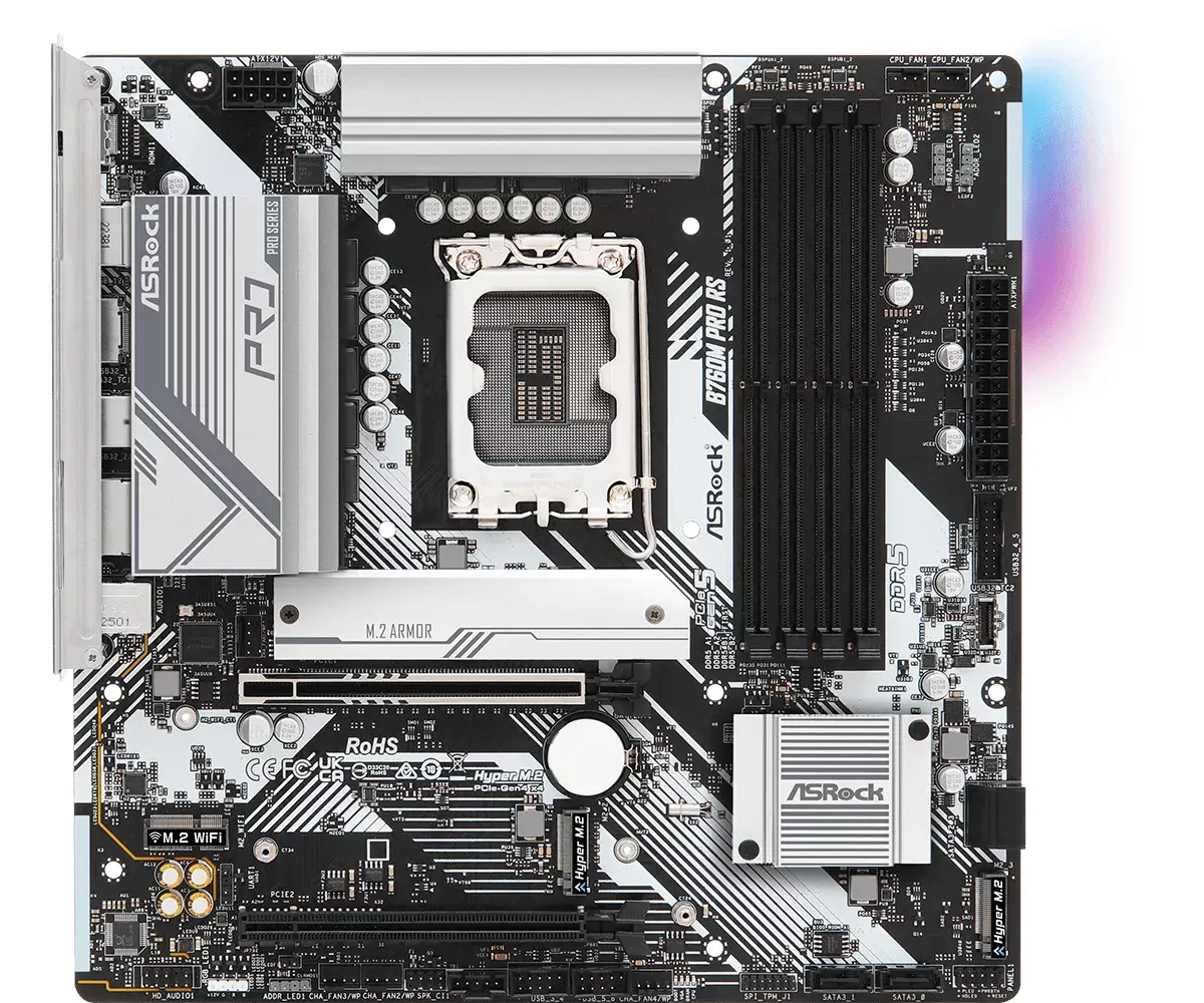 ASRock B760M Pro RS micro ATX материнская плата Photo 2