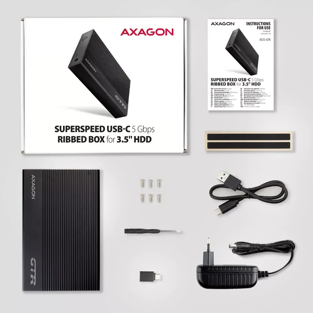 HDD korpuss Axagon EE35-GTR USB-C Photo 7