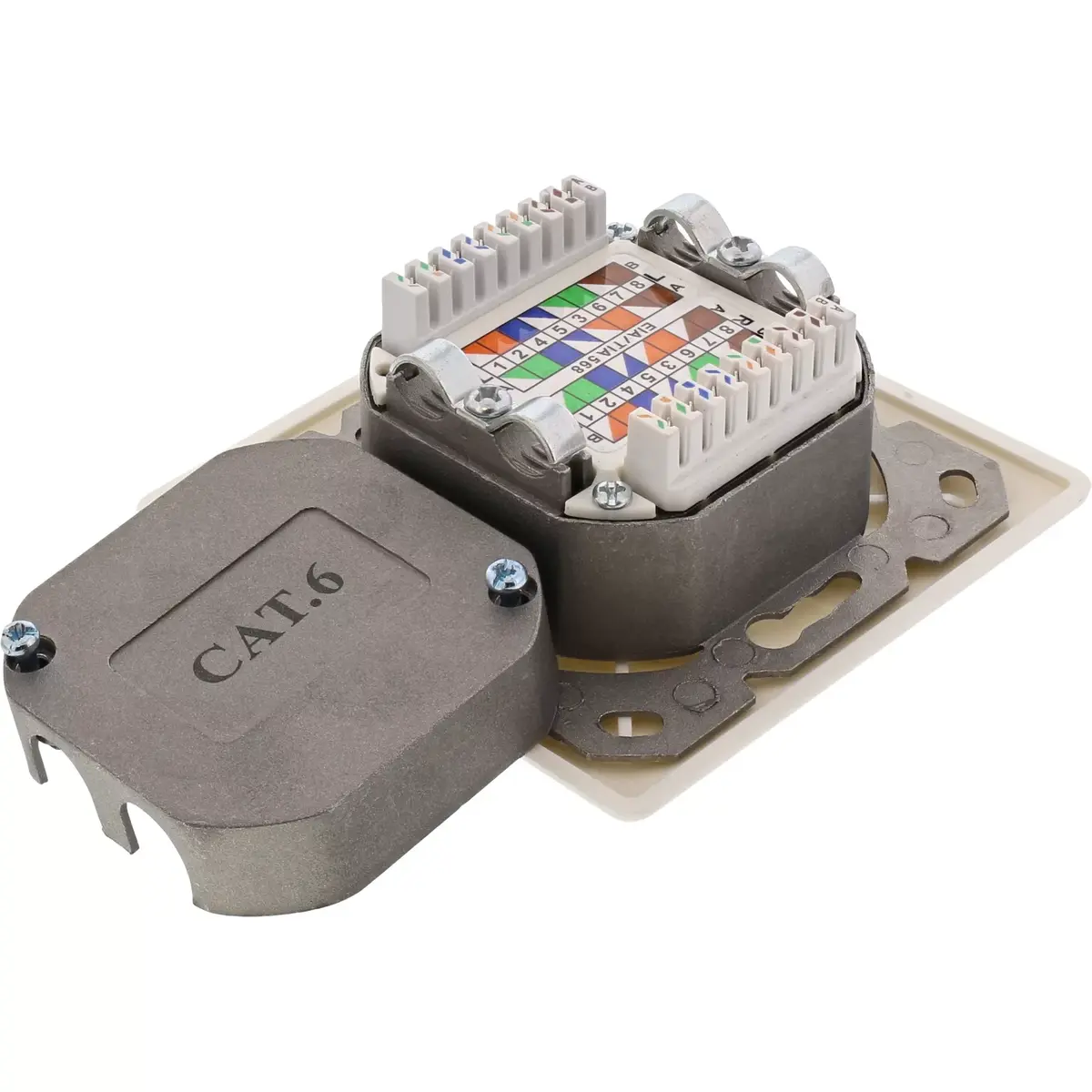 InLine Cat.6 wall outlet box 2x RJ45 horizontal Photo 4