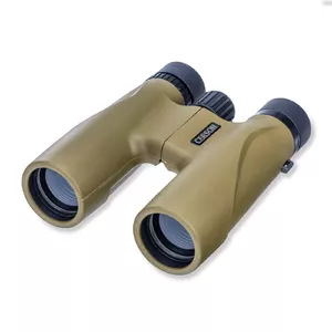 Binoklis Carson STINGER 12x32, prizmas BK-7, bēšs/melns, kompakti izmēri 111×40×134 mm