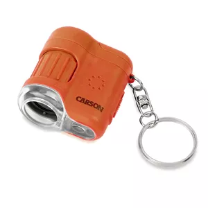 Цифровой микроскоп Carson MICROMINI 20X — увеличение 20×, светодиодная подсветка, питание от батареи, оранжево‑серый