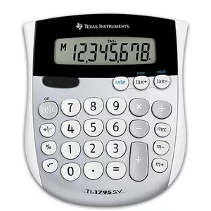 Texas Instruments TI-1795 SV калькулятор Настольный Базовый Черный, Серебристый, Белый