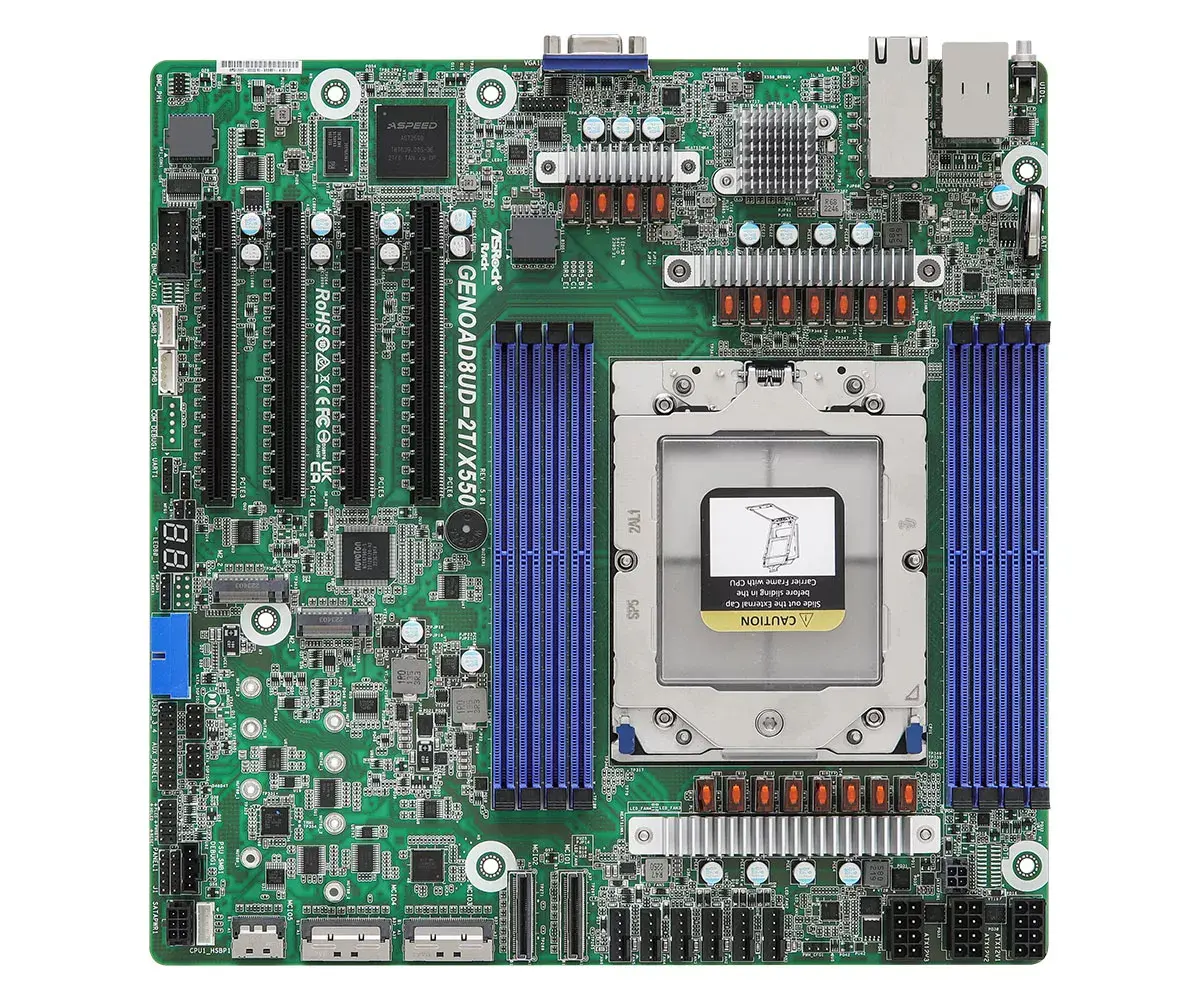 Servera mātesplate ASROCK GENOAD8UD-2T/X550 Socket SP5