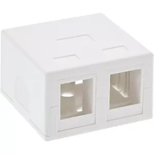 InLine Surface Mount Box for keystone 2x RJ45 white 76202B