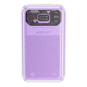 Powerbank Acefast M2 dzirkstošā sērija, 20000mAh, 30W (violeta)