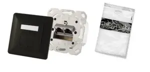 Розетка ShiverPeaks BS74280-S — 2×RJ-45, Cat6a, чёрная
