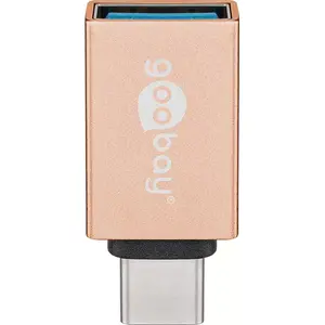 Переходник GOOBAY USB-C на USB-A OTG SuperSpeed 3.0, золотой, коннекторы USB-C → USB-A