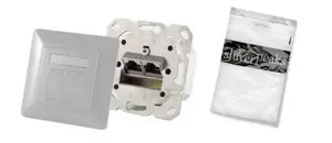 Розетка ShiverPeaks BS74280-PW — 2×RJ-45 Cat6a, жемчужно‑белая