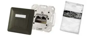 Розетка ShiverPeaks BS74280-A — 2×RJ-45, Cat6a, антрацит