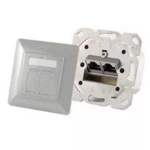 Socket-outlet ShiverPeaks S-Conn BS74280-GR — 2×RJ-45, grey/silver