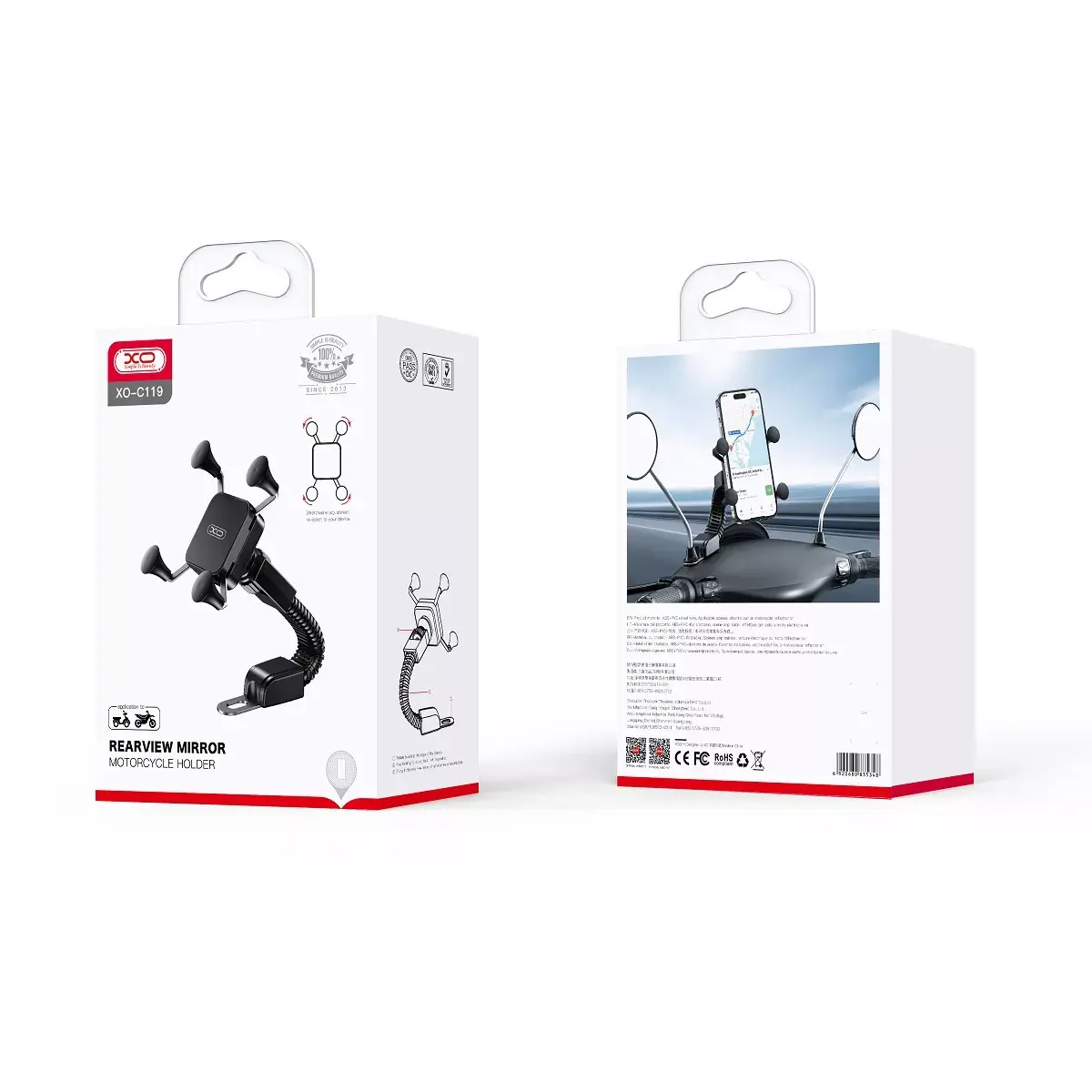 XO C119 Flexi Rotation Black phone holder Photo 2