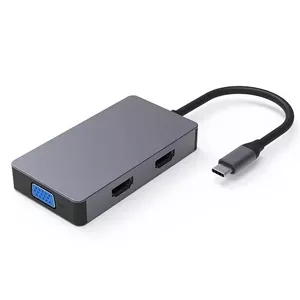Adapter extra digital CA913879 — USB Type-C to 2×HDMI, 1×VGA, 1×USB-A, 1×USB-C PD60W