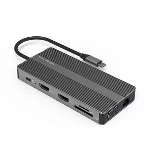 Adapter extra digital CA913886 USB Type-C to 2x HDMI, VGA, LAN, 3x USB-A