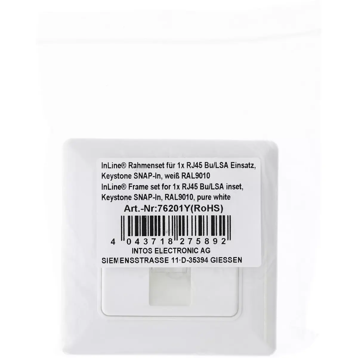 InLine Frame set for 1x RJ45 Bu/LSA insert InLine 76201Y Photo 3