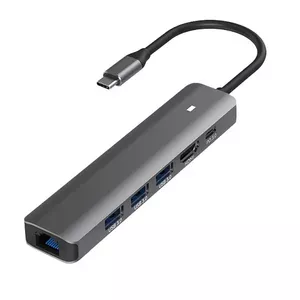 Adapter extra digital CA913909 USB Type-C to HDMI, Gigabit LAN, 3× USB 3.0 Type-A, USB-C PD 100W