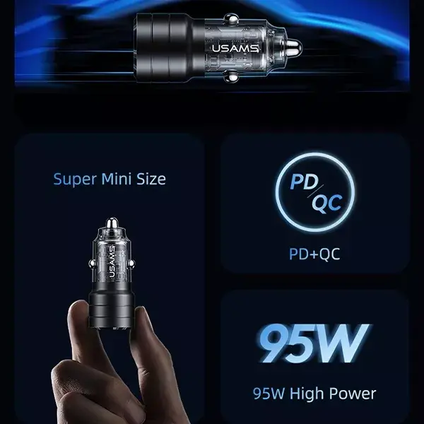 usams CC176 USB + USB‑C 95W адаптер Photo 3