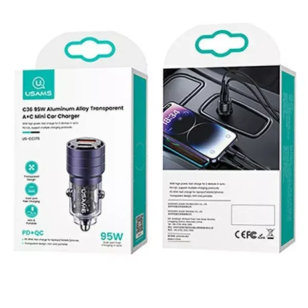 usams CC176 USB + USB‑C 95W адаптер Photo 8