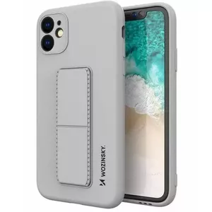 Silikona maciņš ar statīvu Wozinsky priekš iPhone 12 Pro Max, sudraba