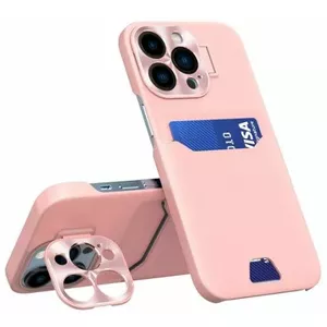 iLike Leather Stand Case for iPhone 14 Pro, Wallet Cover with Card Slots, Pink