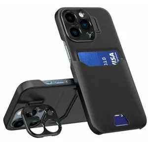 Кожаный чехол-книжка iLike для iPhone 14 Pro Max — черный, подставка и отделения для карт