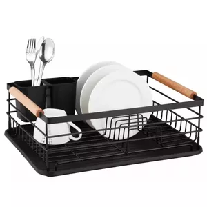 Dish drying rack, steel, black, 42.5x32x15.5 cm, Kinghoff