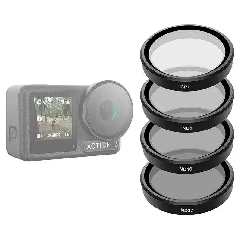 Telesin filtri priekš DJI Osmo Action 3/4/5 — CPL + ND8/16/32 Photo 5