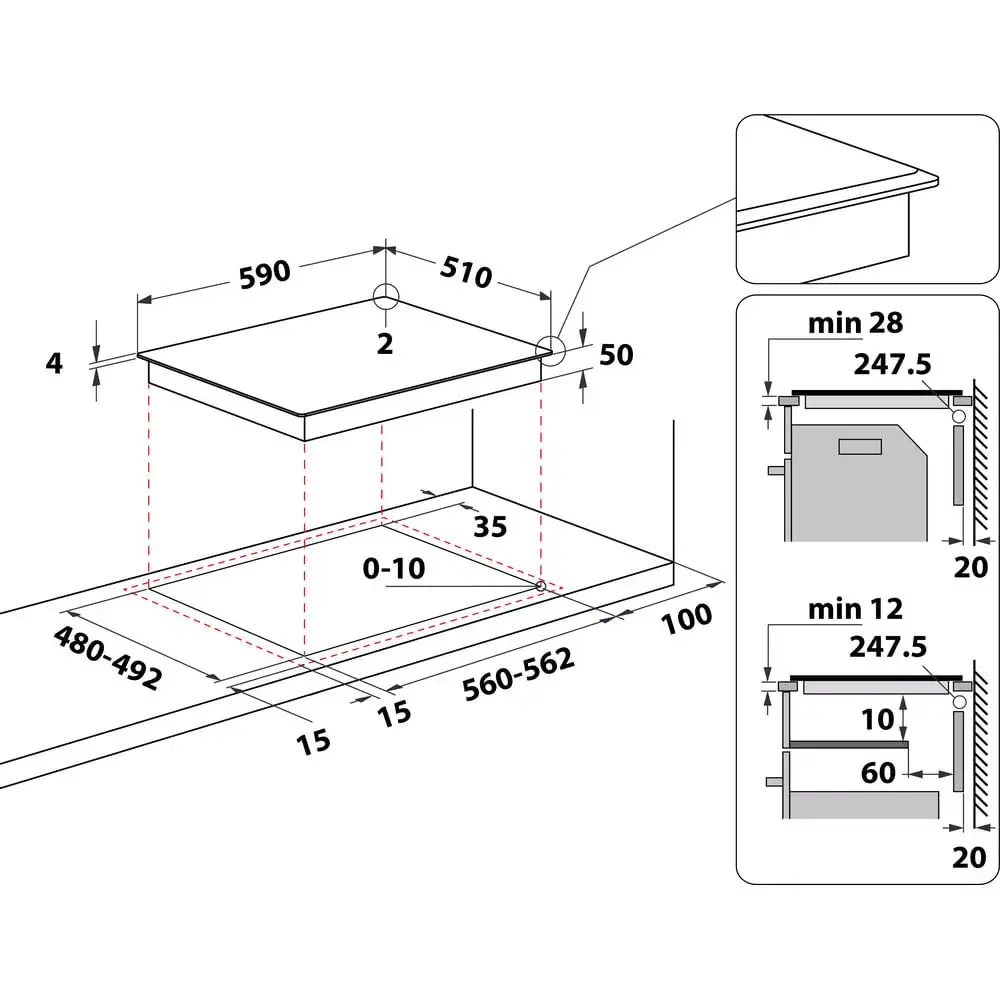Built-in ceramic hob WHIRLPOOL WF S5060 CPBF Photo 11