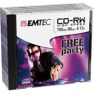 CD-RW Emtec ECOCRW80512JC 700 MB 12x 5 pcs