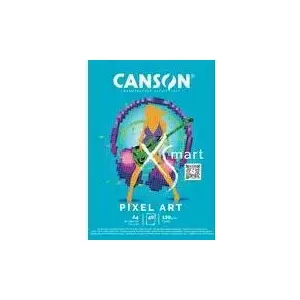 CANSON Studienblock XS'MART PIXEL ART, DIN A4 weißes, glattes Papier, auf einer Seite kariert, 40 Blatt, - 1 Stück (C32250P004)