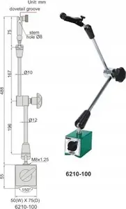 Magnetic Base INSIZE PODSTAWA MAGNET L=500 – INSIZE 6210-100, length 500 mm