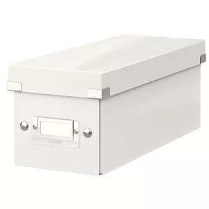 CD uzglabāšanas kaste LEITZ Click & Store — ietilpība 160 diskus, cietais kartons, balta, 143×352×136 mm