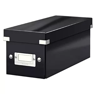 CD glabāšanas kaste LEITZ Click & Store — ietilpība 160 diski, melns kartons, 143×352×136 mm
