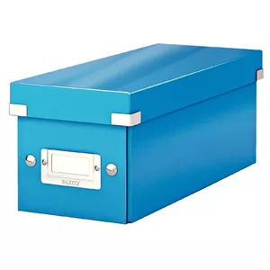 Storage box LEITZ Click & Store CD/Media Storage Box, blue, cardboard, glossy, 143×352×136 mm