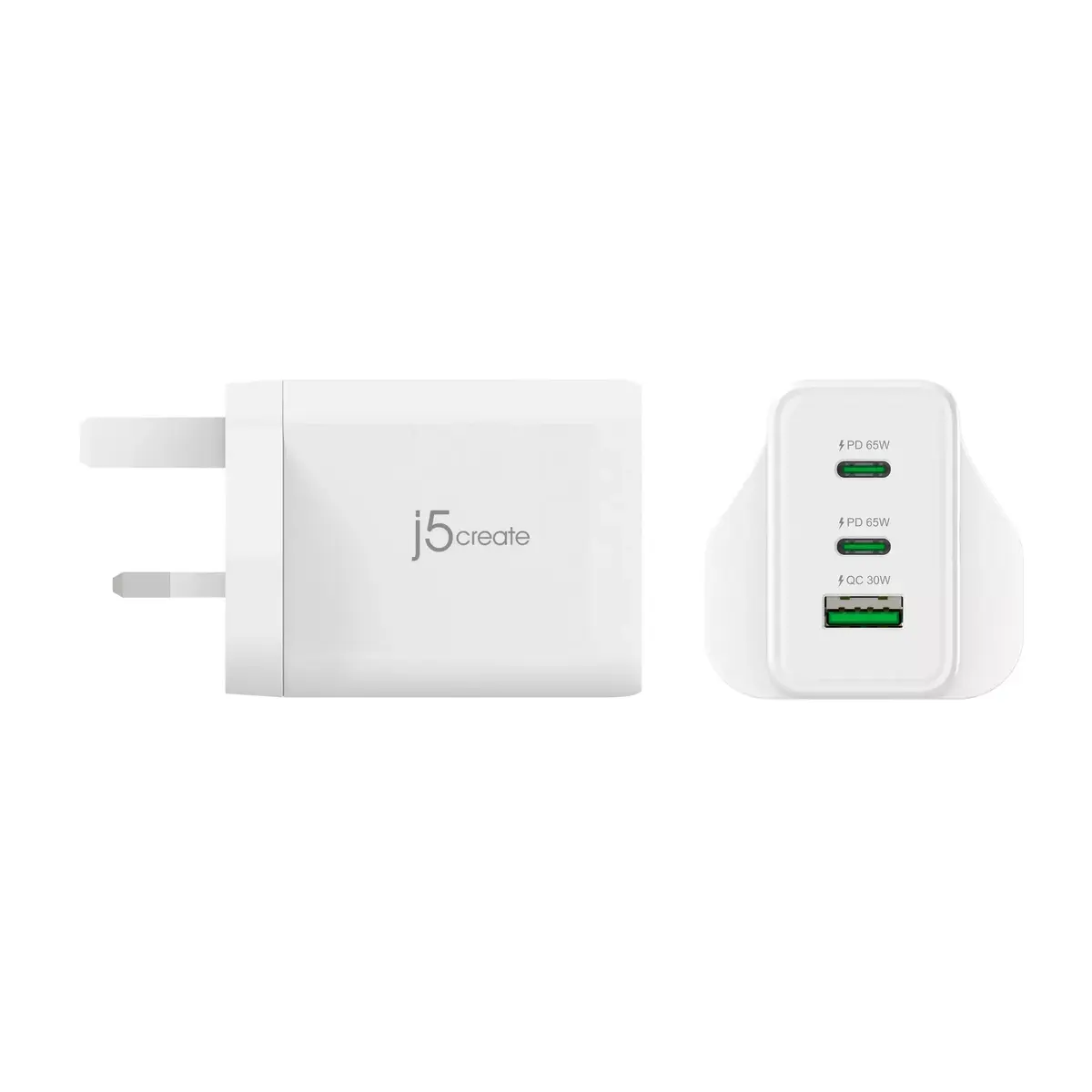 j5 create 65W GaN USB‑C 3‑портовый зарядный блок JUP3365F-FN Photo 4