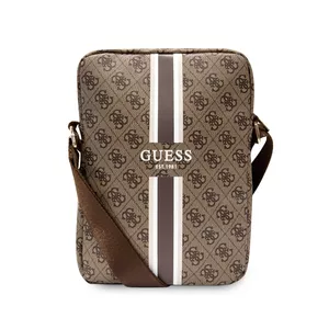 Tablet bag GUESS GUTB10P4RPSW for 10-inch tablets, brown with 4G striped pattern