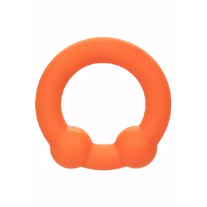 CalExotics Dual Ball Ring Alpha 14857 — силиконовое двойное кольцо для интимного использования, оранжевое