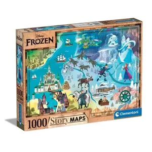 Пазл 1000 элементов компакт Clementoni Disney Maps Frozen – 1000 деталей, компактный формат