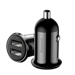 Car Charger Baseus Gain Pro Universal Black — 2× USB 2.0, 2.4 A per port, Input 12–24 V, 5 V output