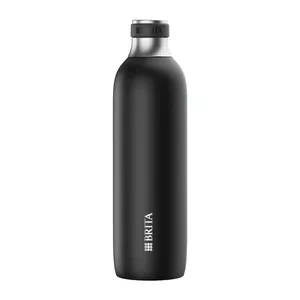 Bottle for carbonator BRITA 118440 — stainless steel, 1 L, dishwasher-safe, ergonomic (93×93×305 mm)