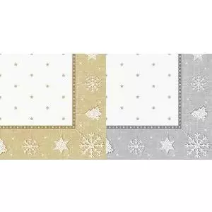 Paper napkins Papstar 88324 Christmas design, gold print, tissue 4-ply, 400 x 400 mm