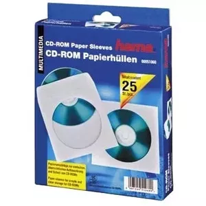 Hama CD-ROM Paper sleeves 25, White 25 discs