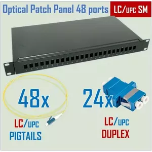 Optical Patch Panel Set FO-PP-48xLC/U-SM-S 19" 48 Ports LC/UPC adapters, single-mode