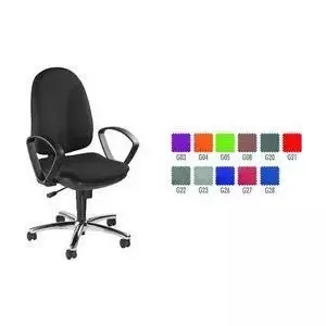 Biroja krēsls Topstar Synchro Steel — melns audums, ergonomiska sēdvieta, Point sinhronais mehānisms