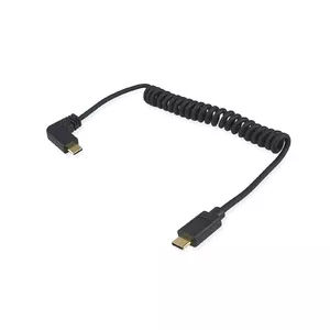 Equip USB 2.0 C to C 90° Angled Coiled Cable M/M 1 m Black
