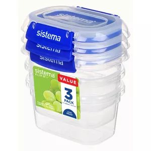 Sistema 881543 food storage container Oval 0.4 L Blue, Transparent 3 pc(s)