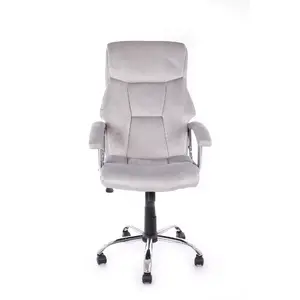 Biroja krēsls Happygame 8043 pelēks, ergonomisks dizains ar regulējamu augstumu un grozāmu pamatni