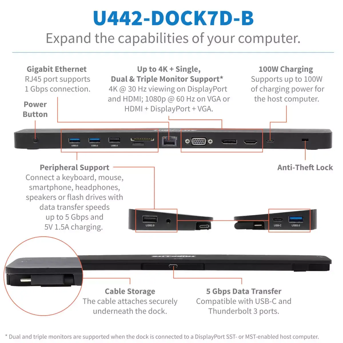 USB-C Dock Tripp Lite U442-DOCK7D-B Photo 17
