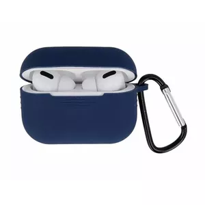 Protective case iLike for AirPods Pro 2 — dark blue with carabiner hook