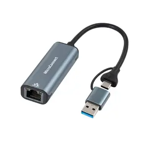 Kabeļa dzimuma mainītājs Microconnect MC-USBACNET1G USB C uz RJ-45 0.2m Melns