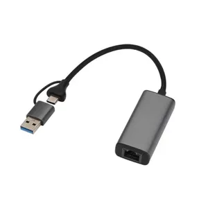 Переходник Microconnect MC-USBACNET2.5G USB C RJ-45 0.2м Черный